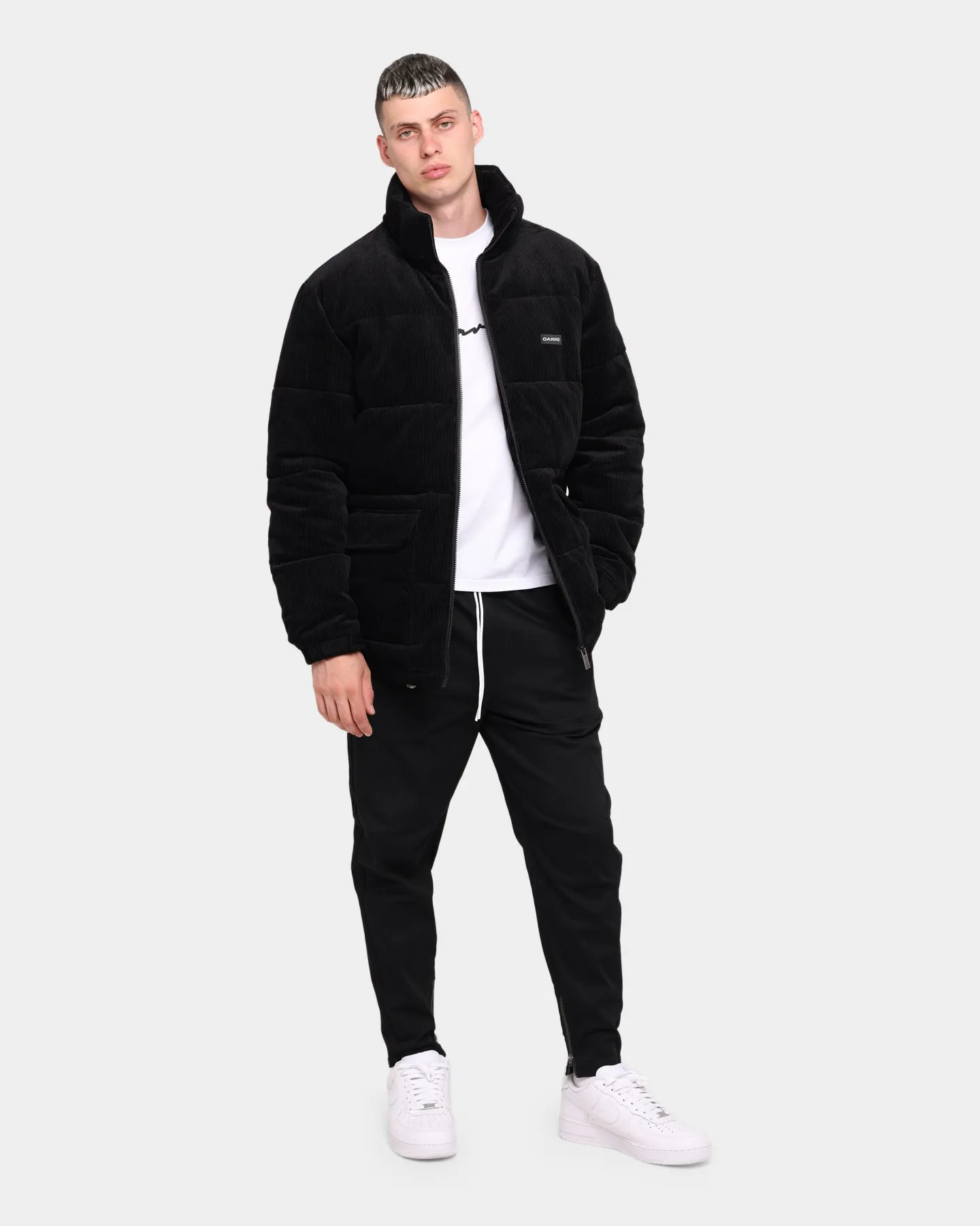 Carré College Cord Puffer Jacket Black