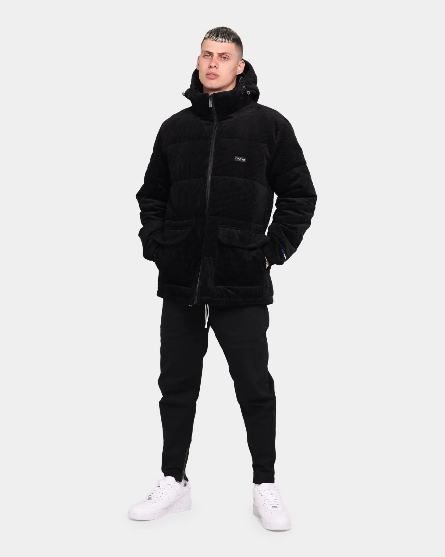 Carré College Cord Puffer Jacket Black