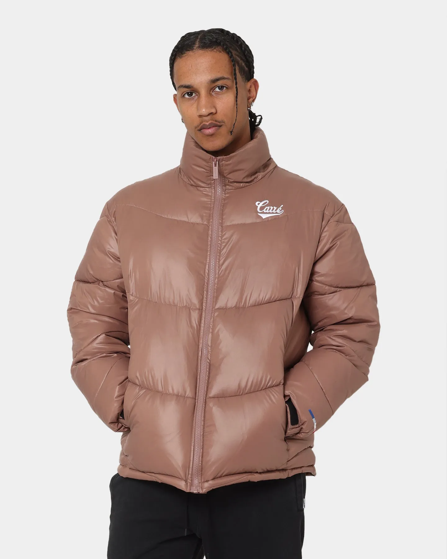 Carré Wave Puffer Jacket Brown