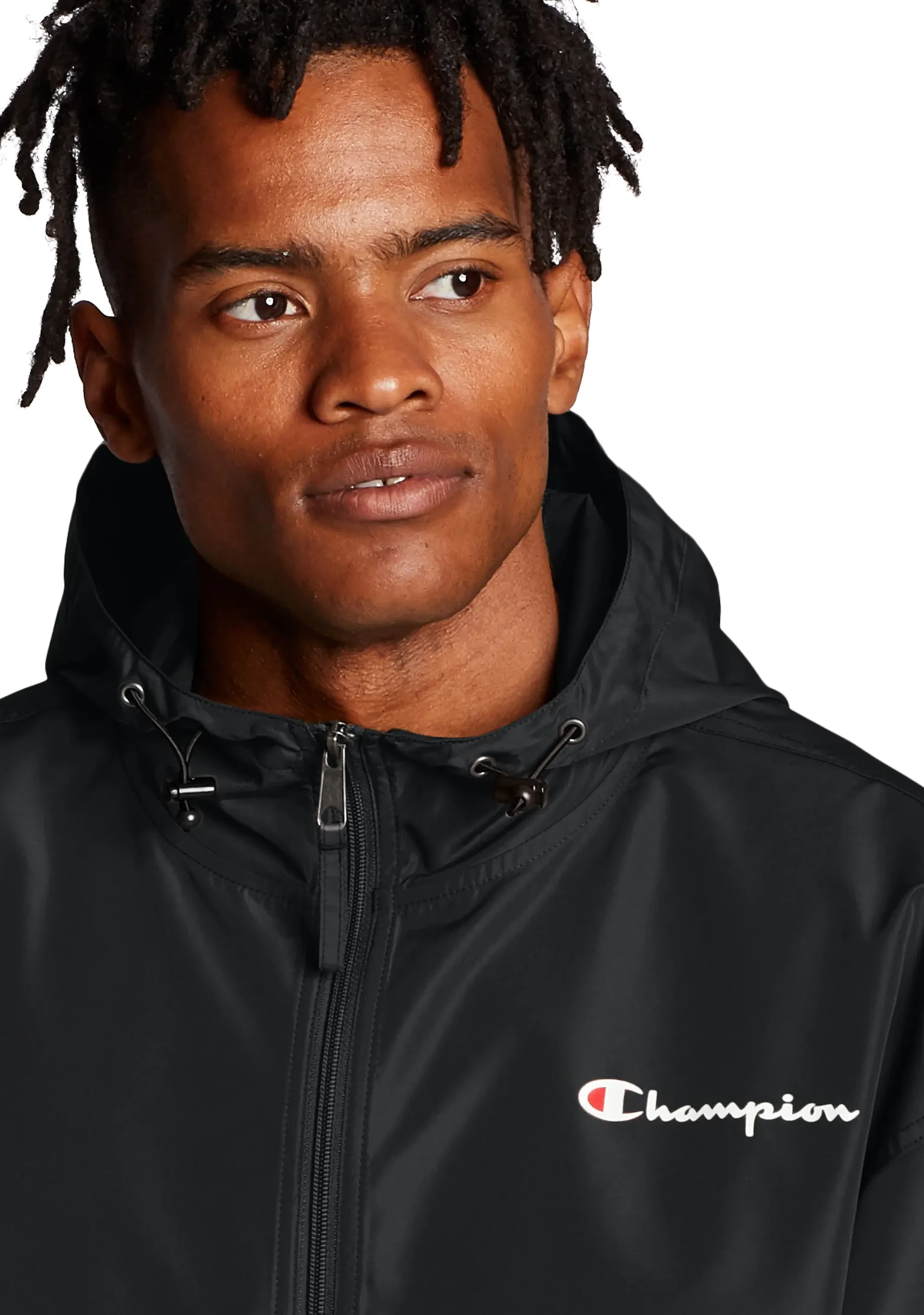 Champion Mens US Quarter Zip Packable Jacket <BR> AVWLA1 BLK