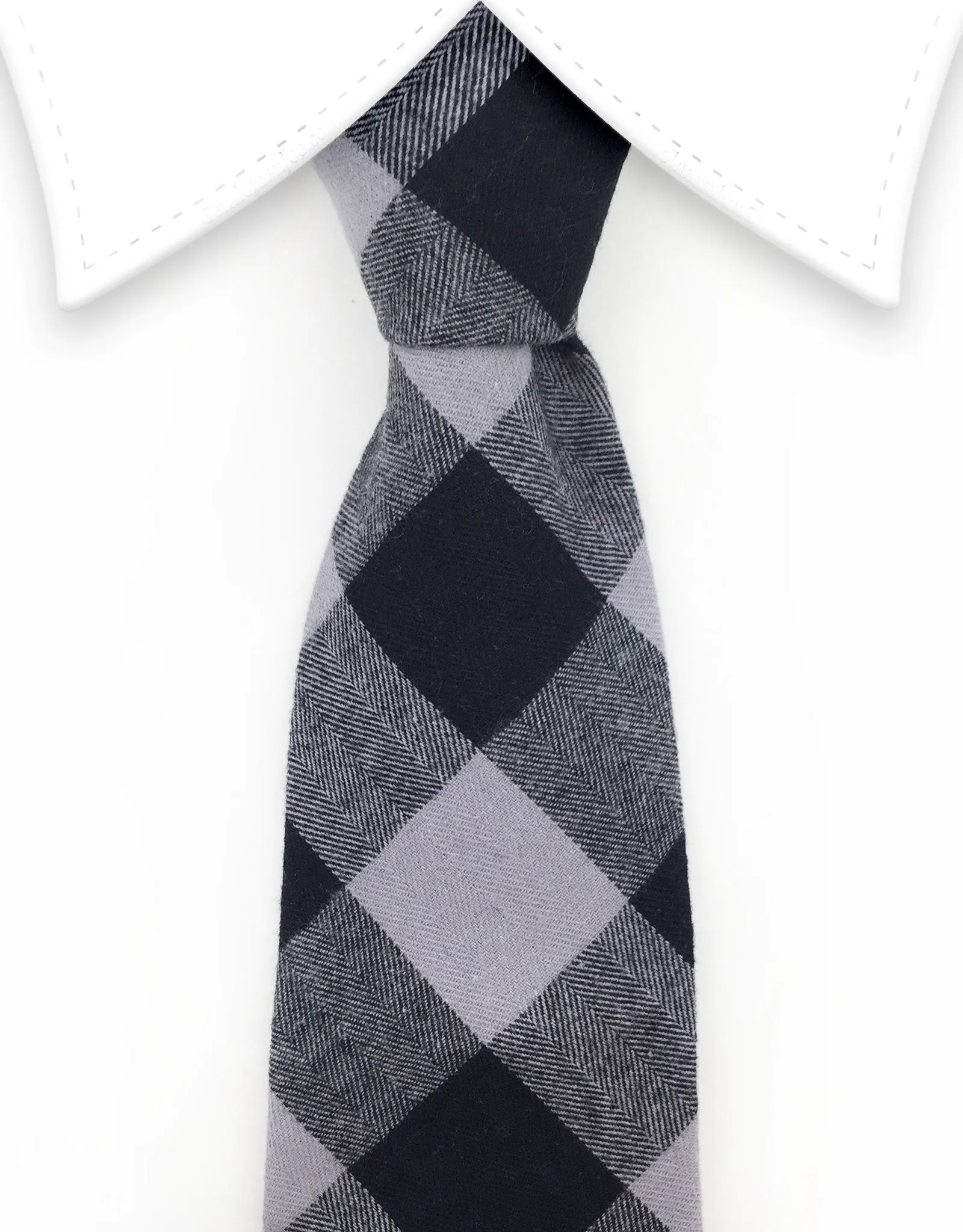 Charcoal Gray & Black Cotton Tie