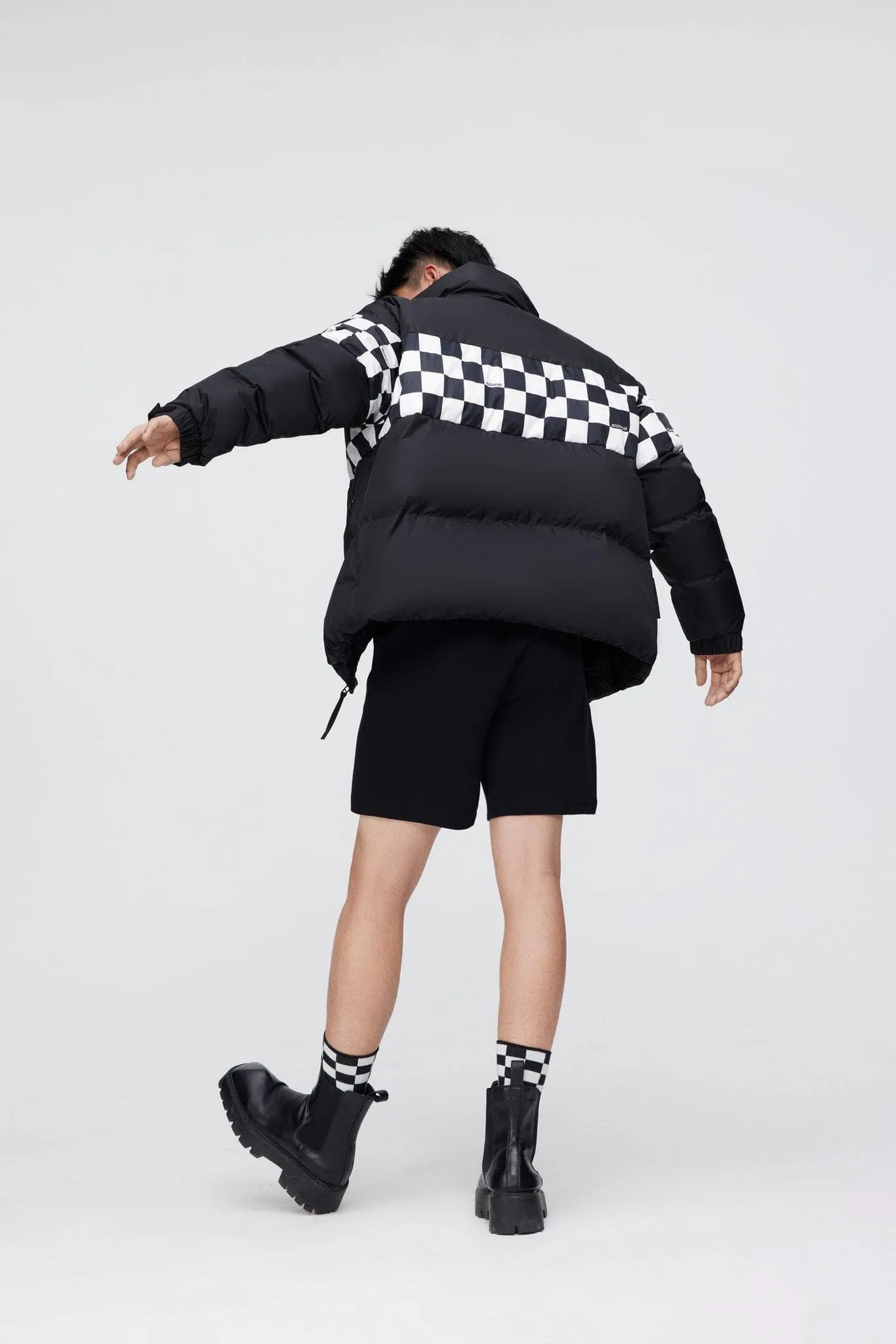 Checkerboard Short Down Puffer