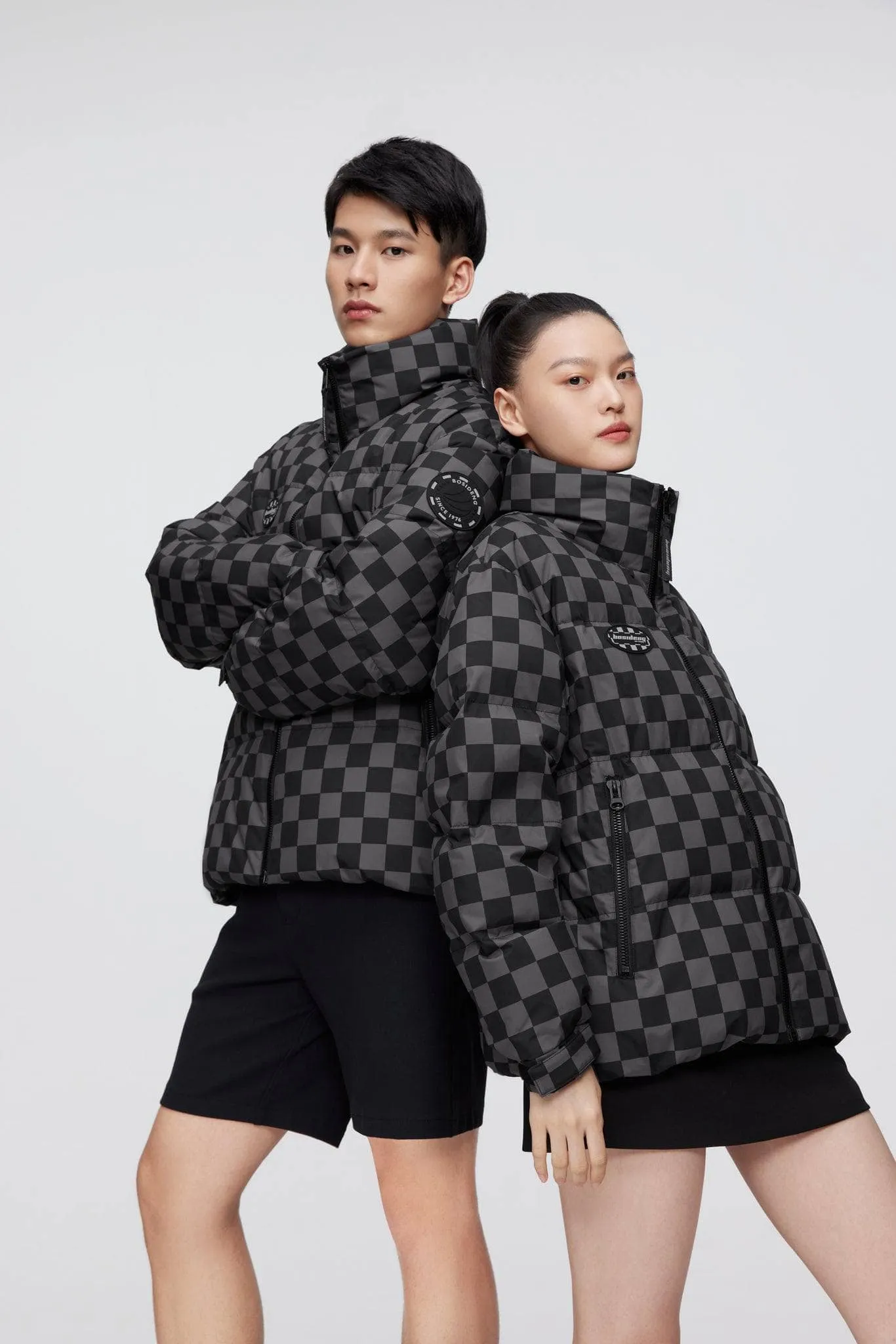 Checkerboard Short Down Puffer