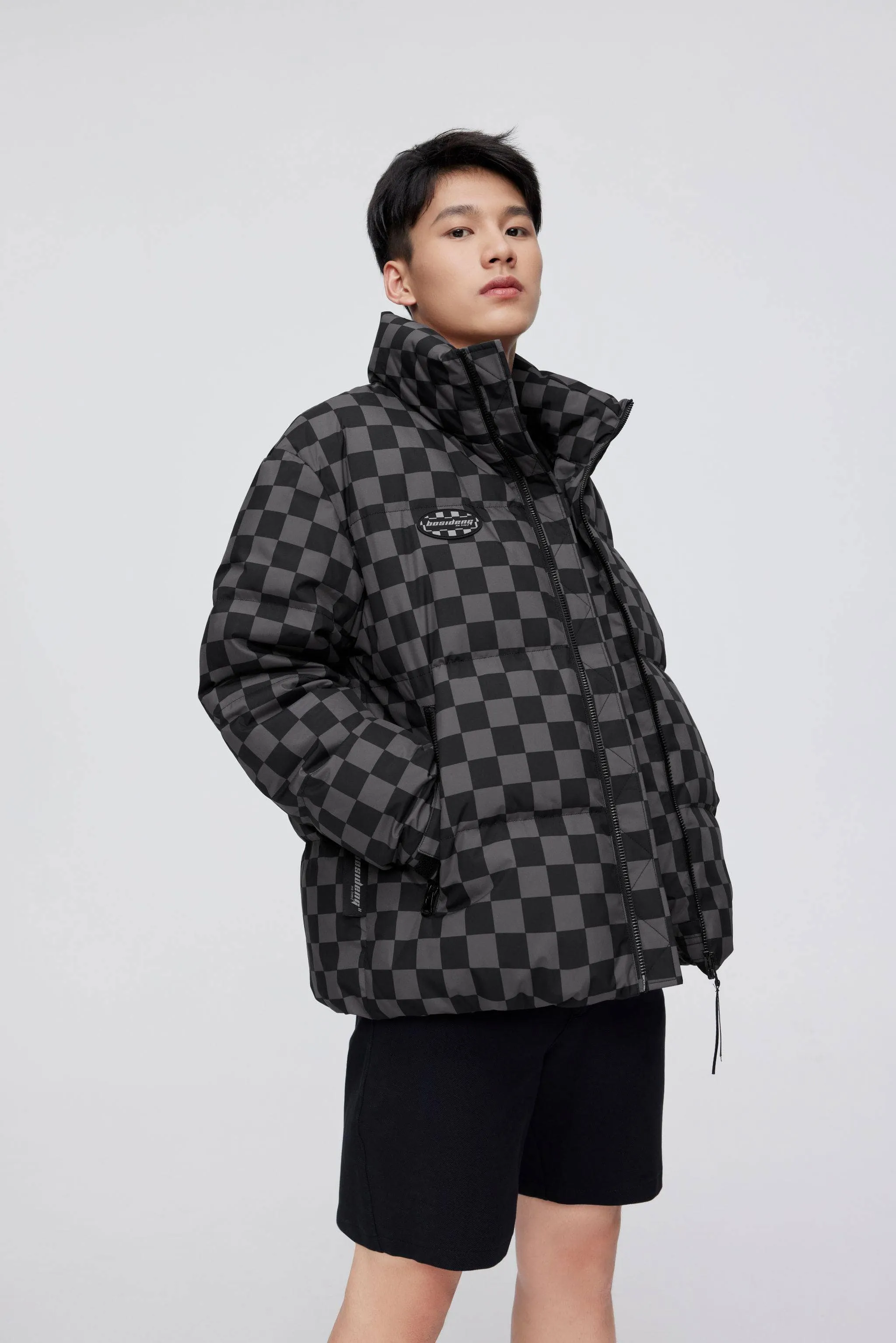 Checkerboard Short Down Puffer