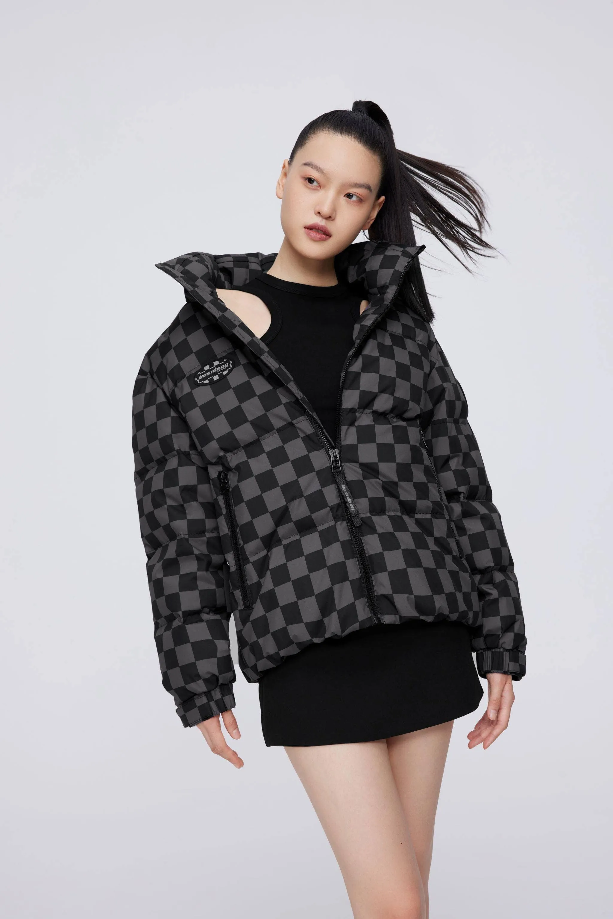 Checkerboard Short Down Puffer