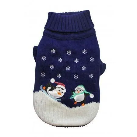 Christmas Dog Jumper - Dancing Penguins