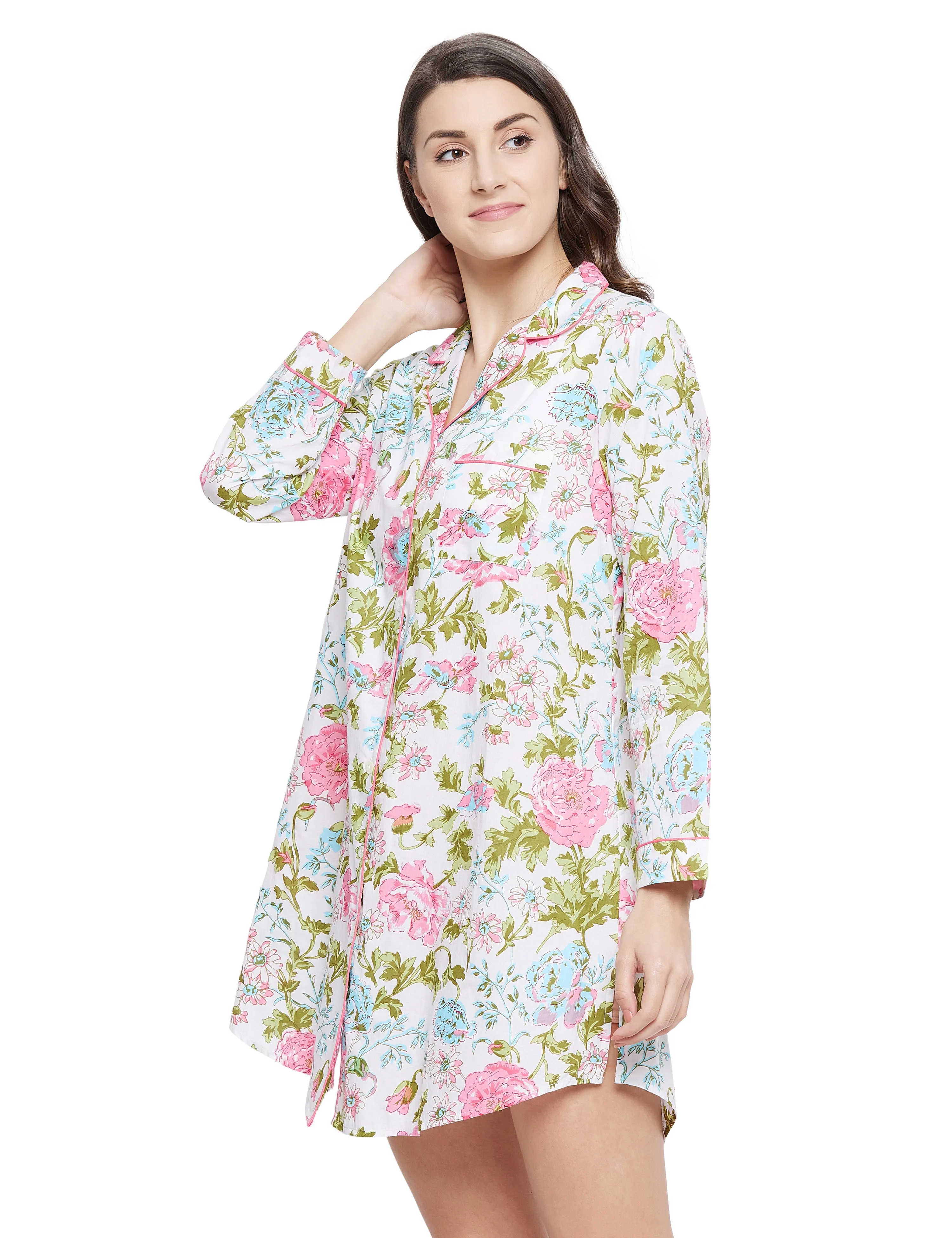 Clare Woven Lounge Pajama Set Night Shirt