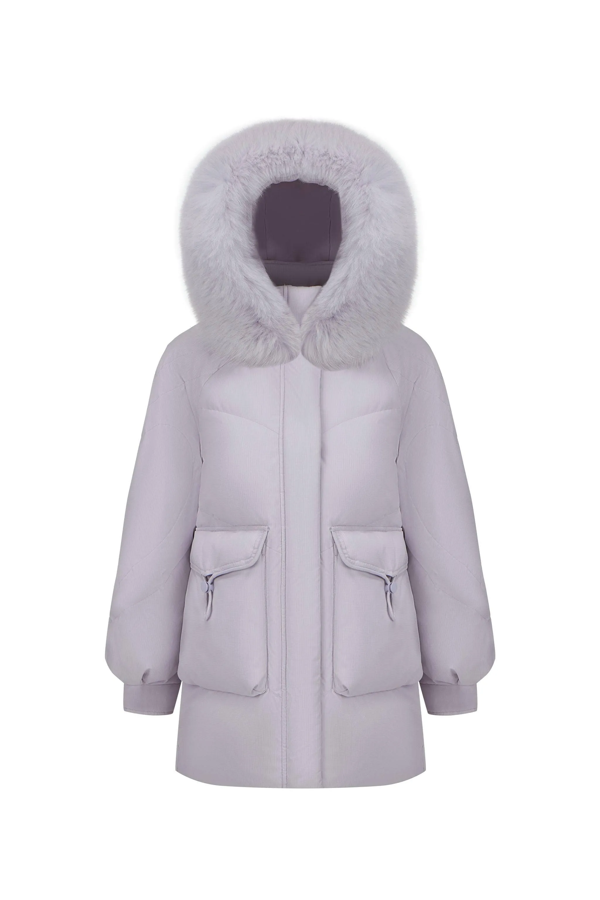 Classic Oversized Down Jacket with Fur 5268