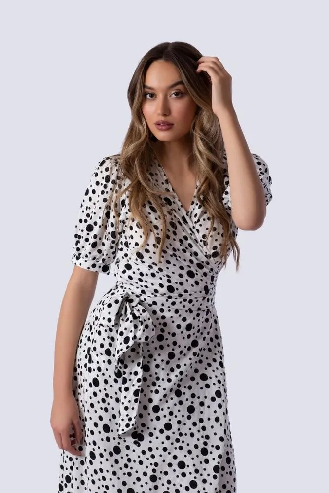 Coco Dress | White Polka Dot - Ethically Made