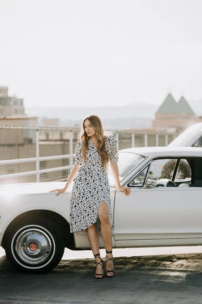 Coco Dress | White Polka Dot - Ethically Made