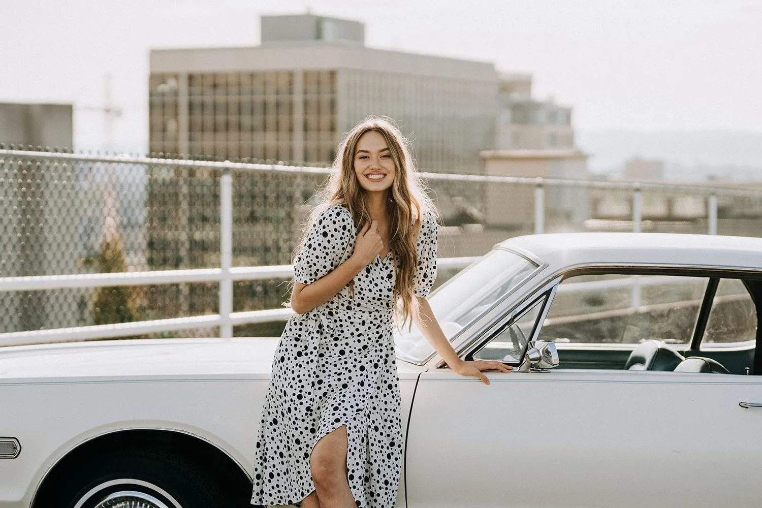 Coco Dress | White Polka Dot - Ethically Made