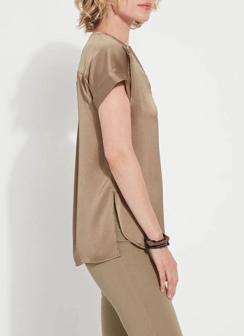 Coraline V-Neck Blouse in Olive Leaf