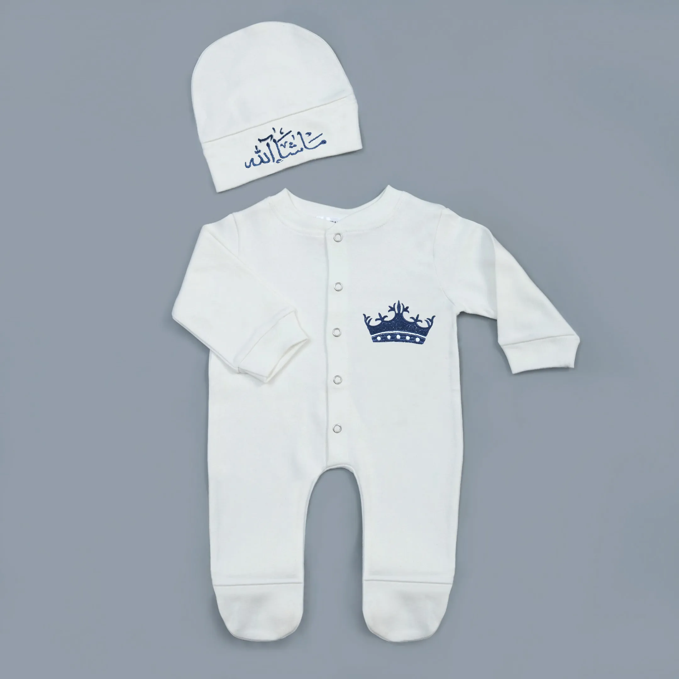 Crown Embroidered Fleece Baby Bundle