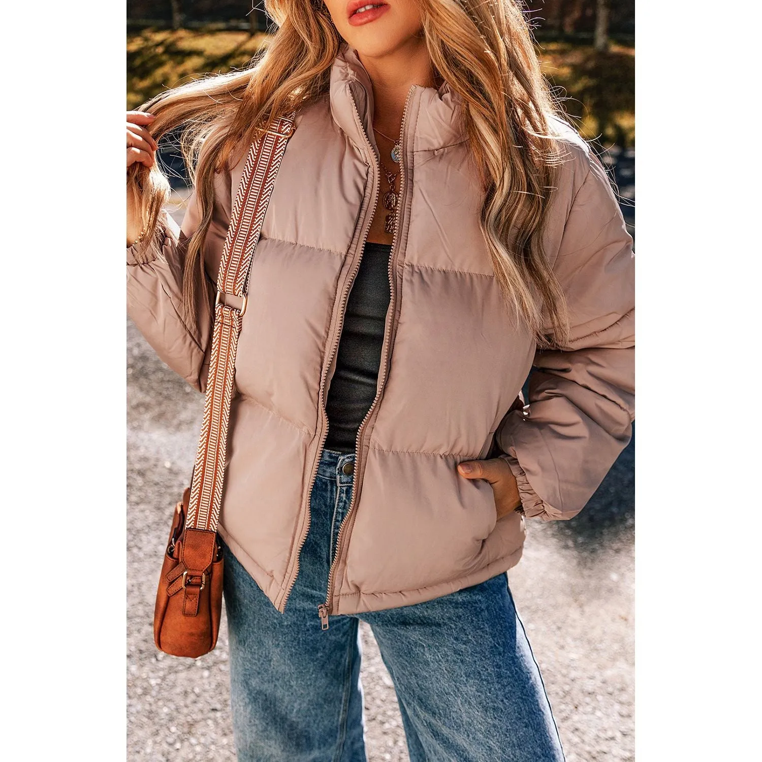 Cuddle Season Full Zipper Quilted Puffer Jacket