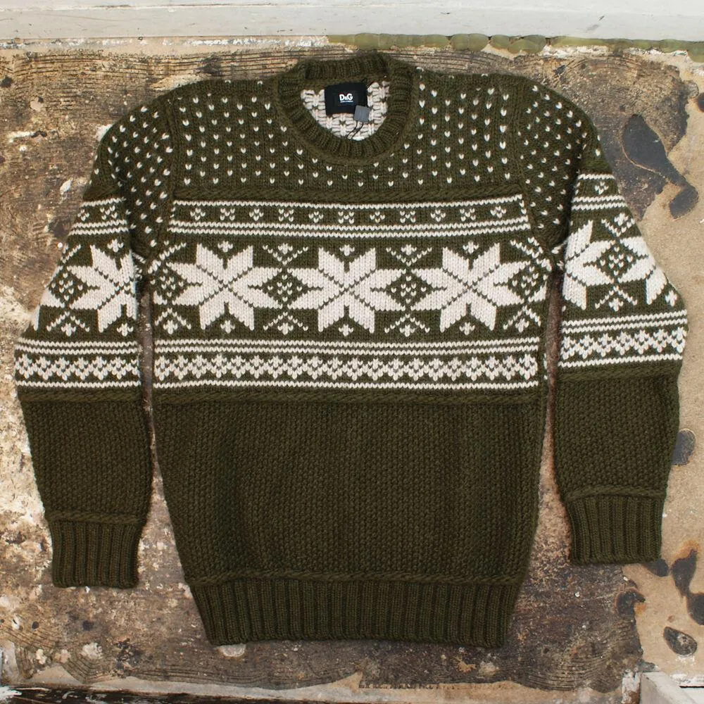 D&G Green Pattern Knitted Jumper