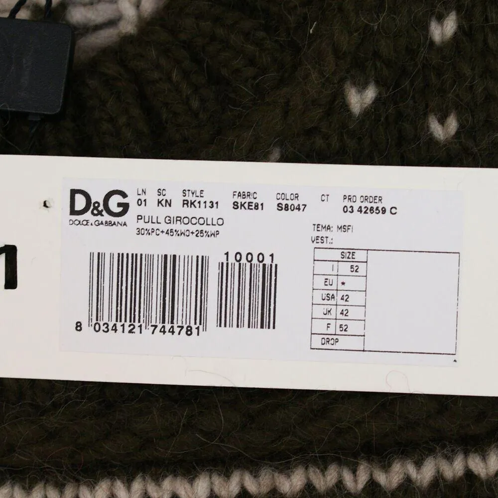 D&G Green Pattern Knitted Jumper