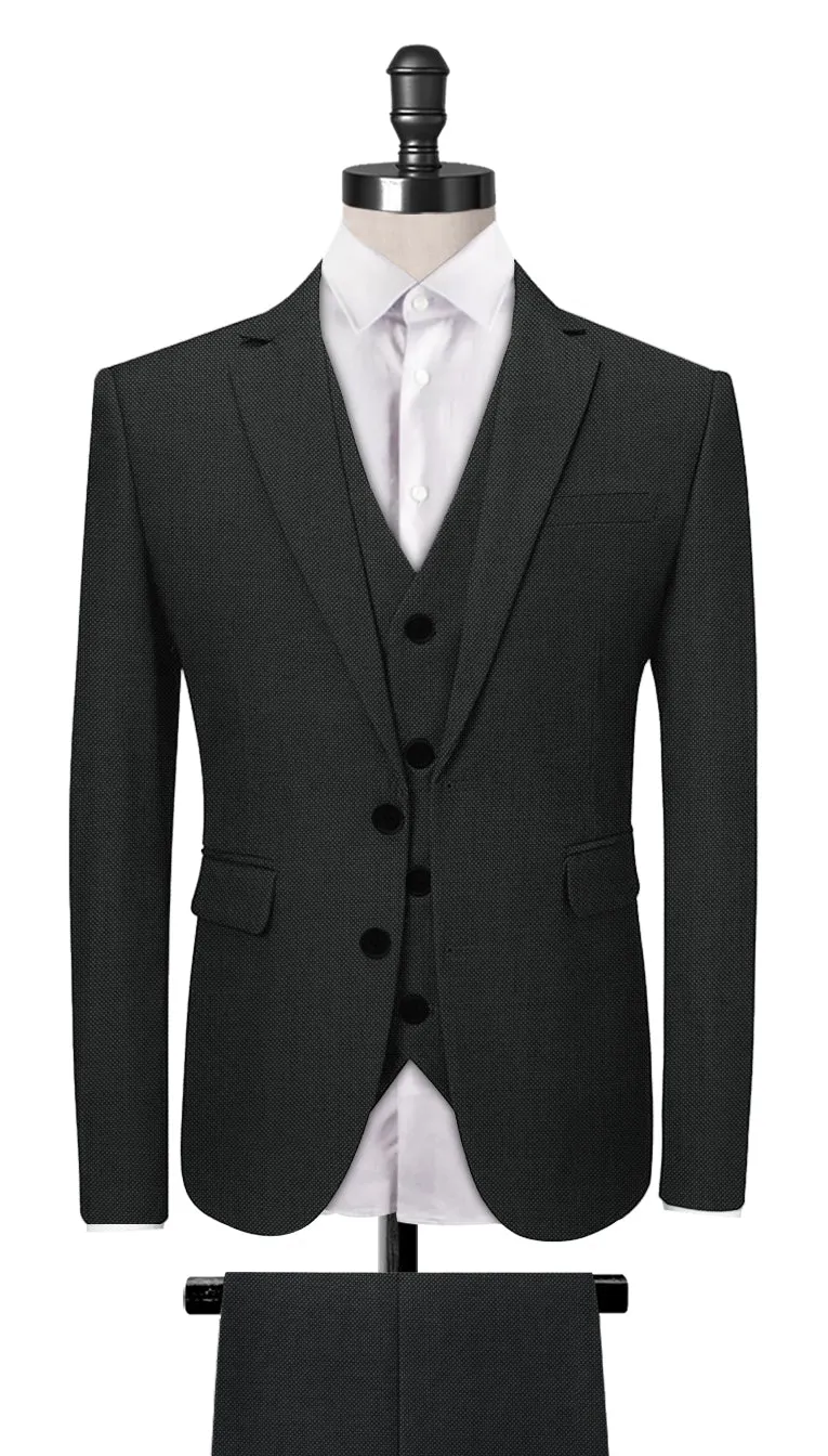 Dark Grey Birdseye 3-Piece Suit