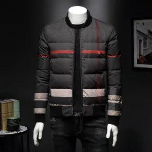 Designer Plaid Pattern Puffer Jacket