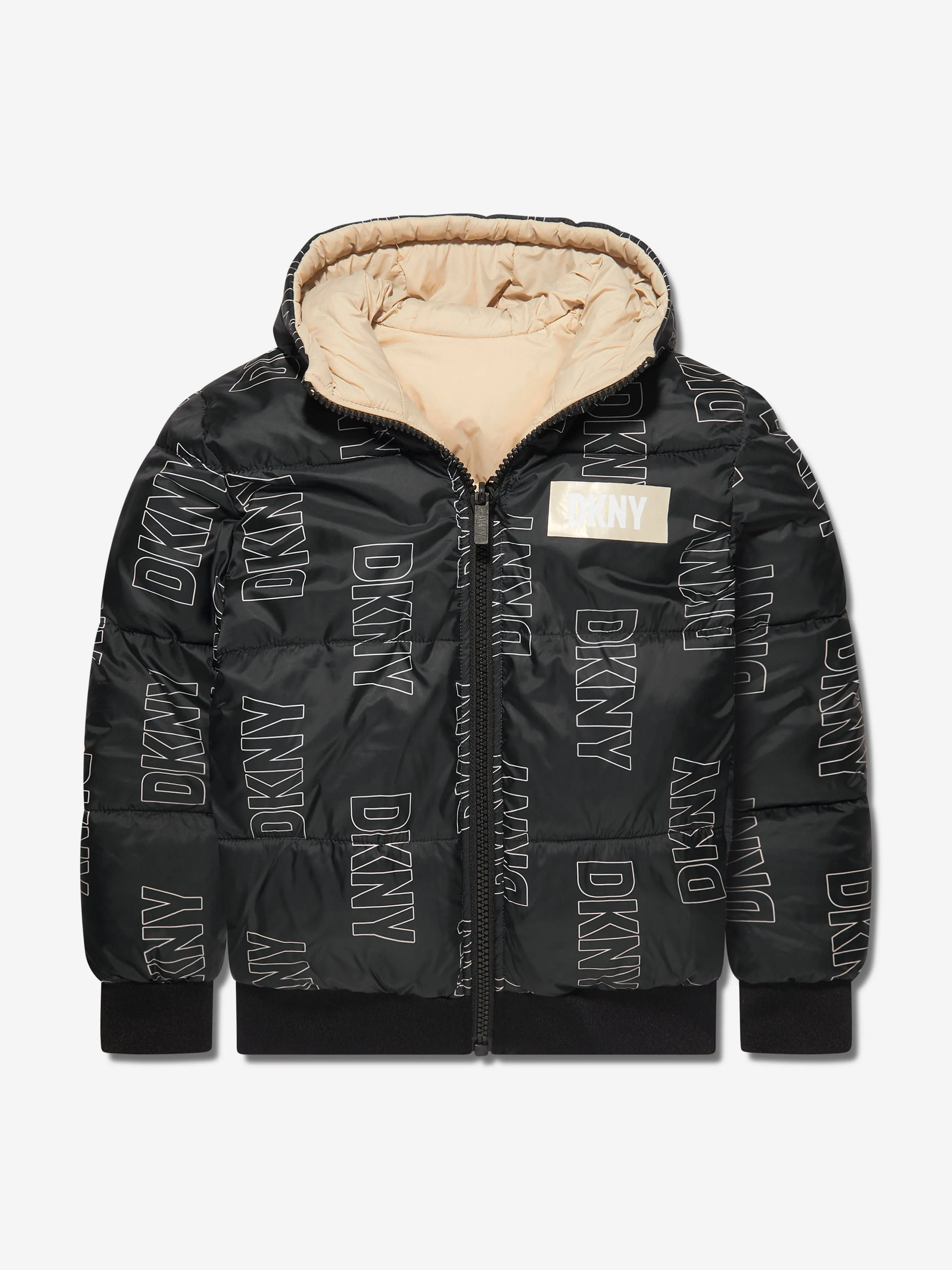 DKNY Kids Reversible Puffer Jacket in Black