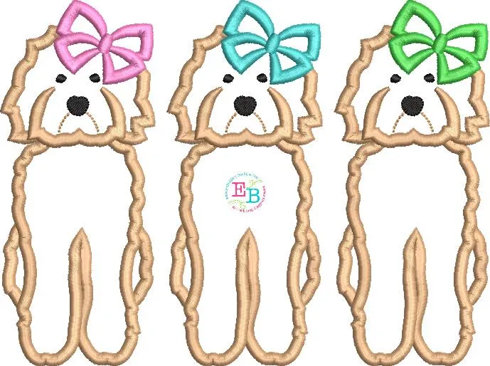 Doodle Bow Trio Satin Applique