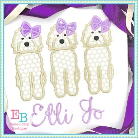 Doodle Bow Trio Satin Applique