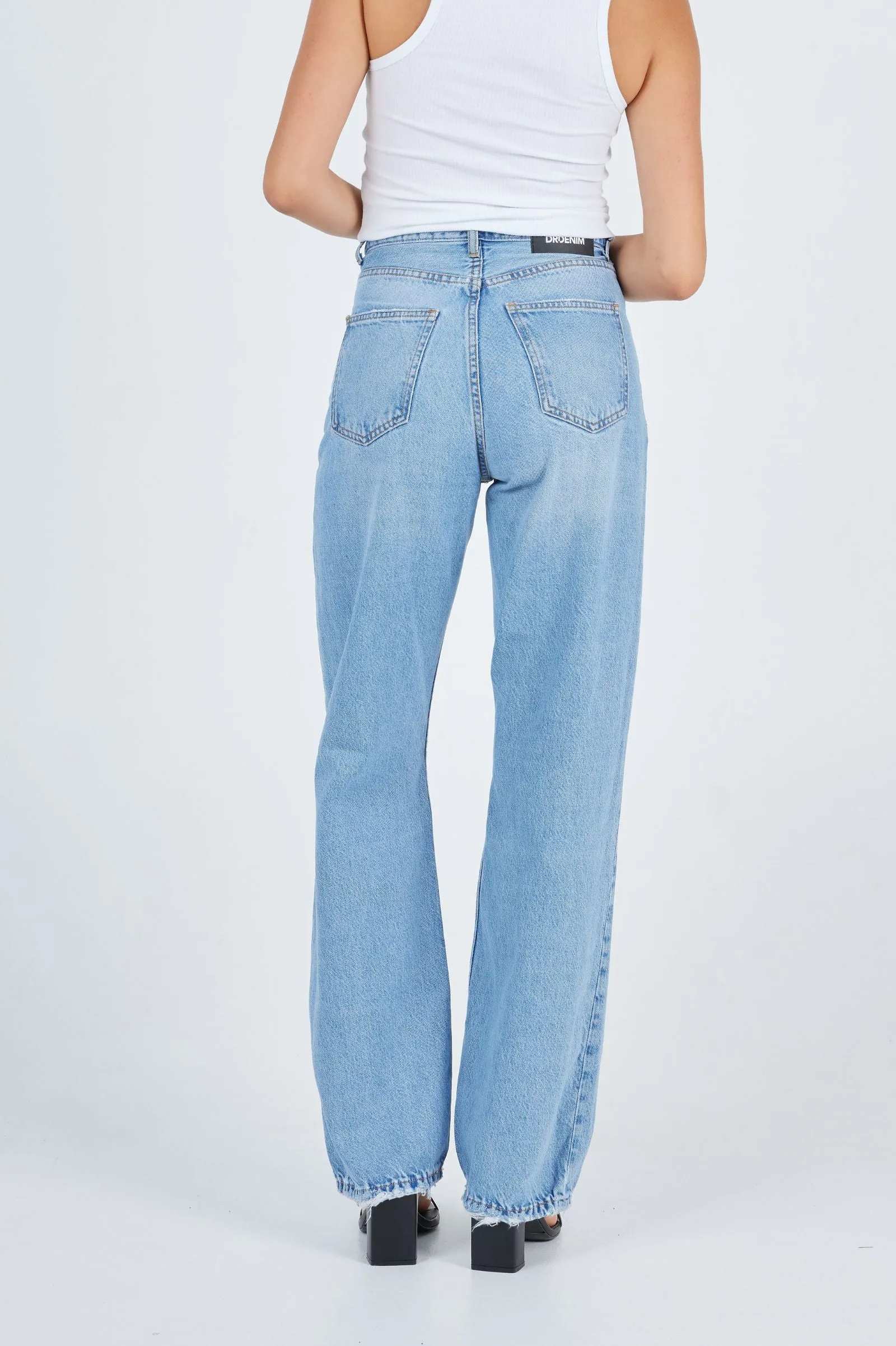 Echo Straight Jeans - Empress Sky Blue Rip