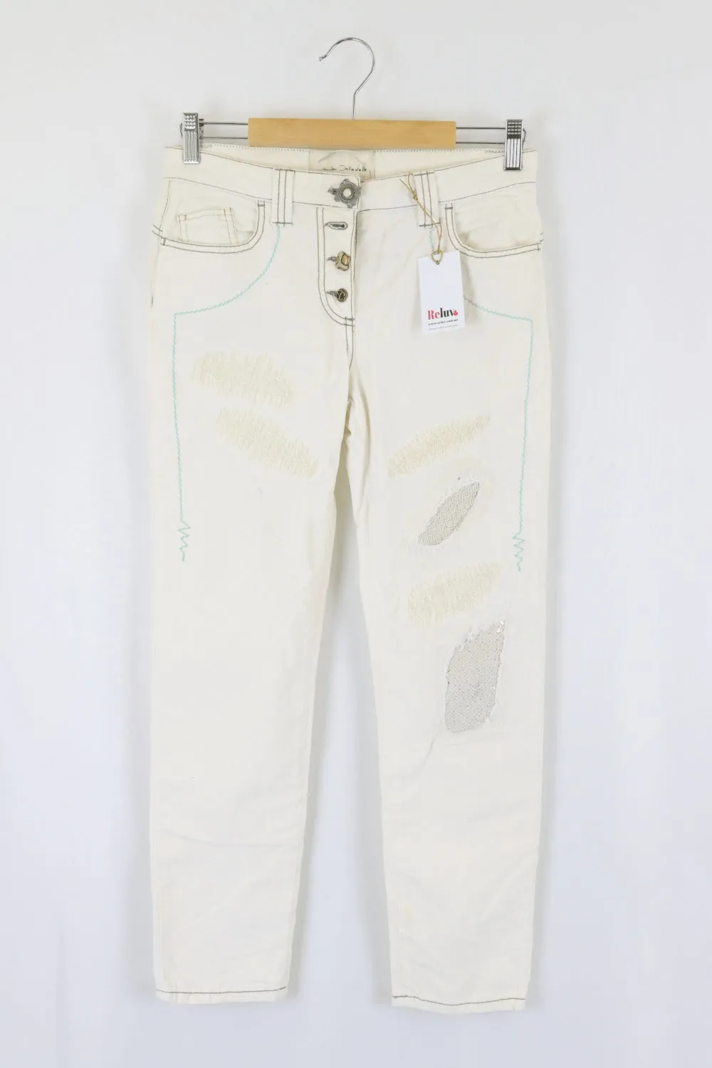 Elisa Cavaletti White Jeans 27 (AU 8)