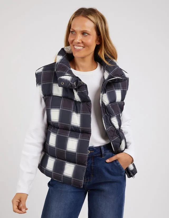 Elm Cedar Check Puffer Vest