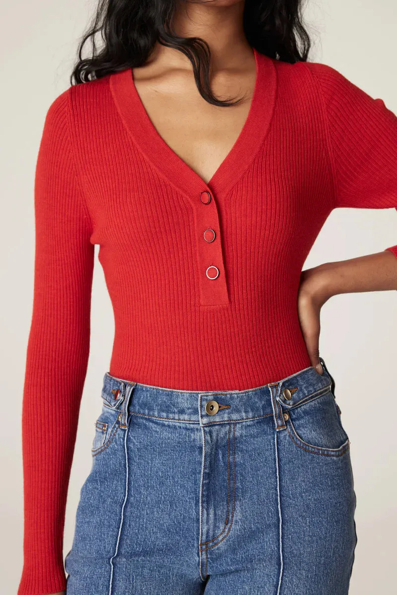 ELSA MERINO JUMPER | Tomato Red