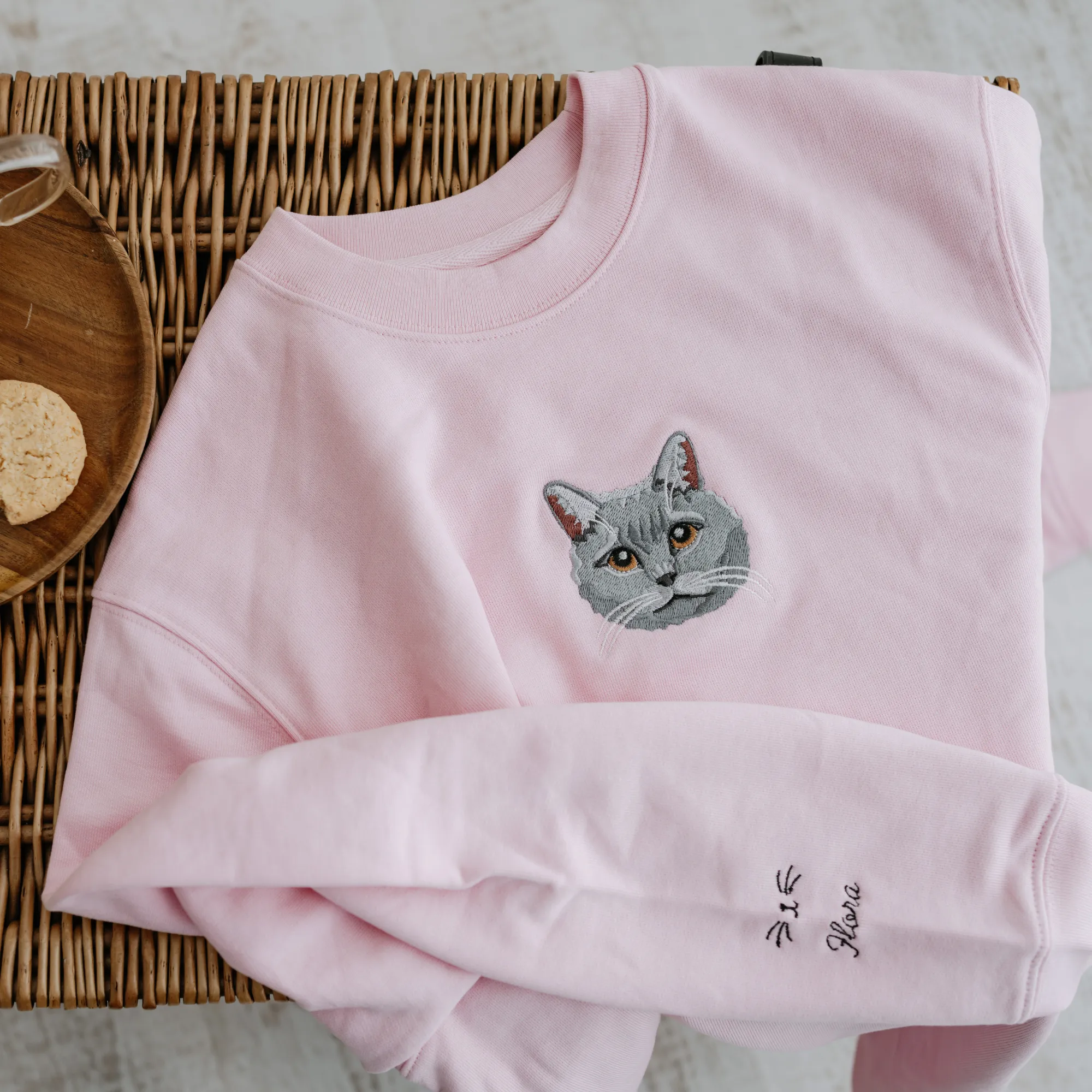 Embroidered Pet Portrait Organic Sweatshirt
