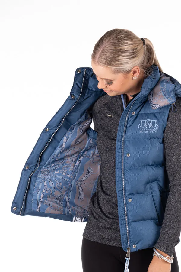 Equestrian Collection - EQ13-2 Petrol Blue Puffer Vest with Grey Detail