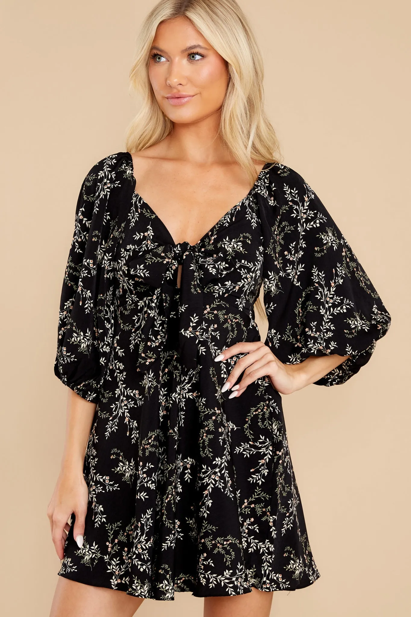 Exclusively Yours Black Floral Print Romper Dress