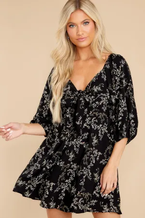 Exclusively Yours Black Floral Print Romper Dress