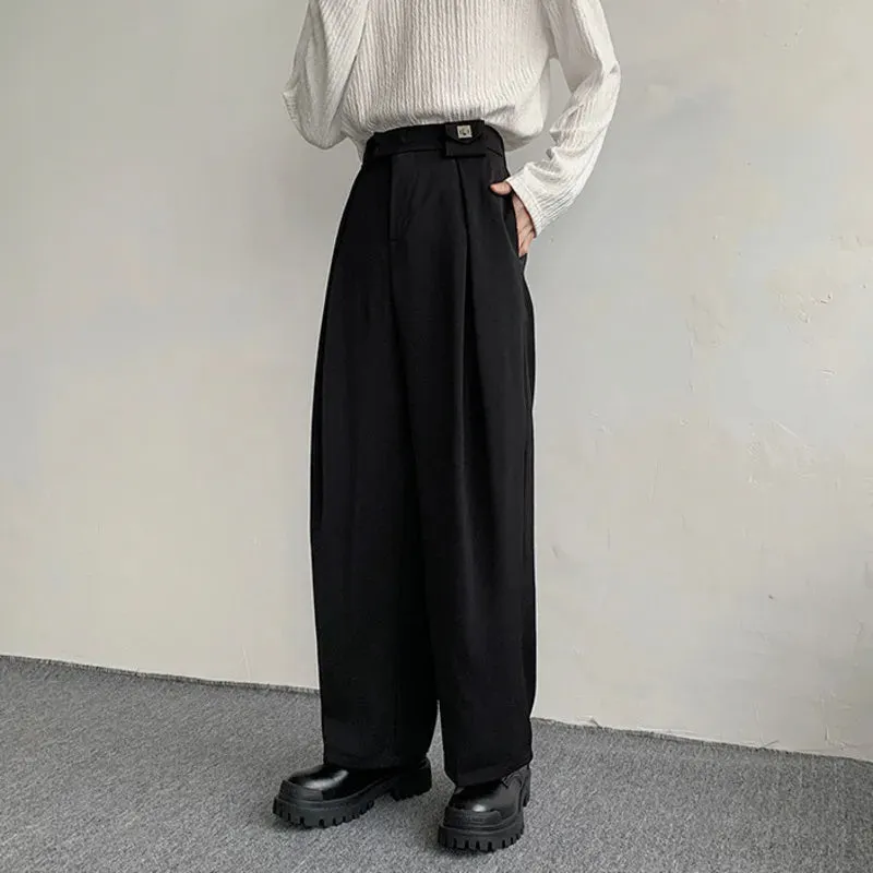 Fashion Casual Men's Straight Suit Trousers Male Loose Solid Color Wide Leg Pants Spring Menwear Trend 9A7641