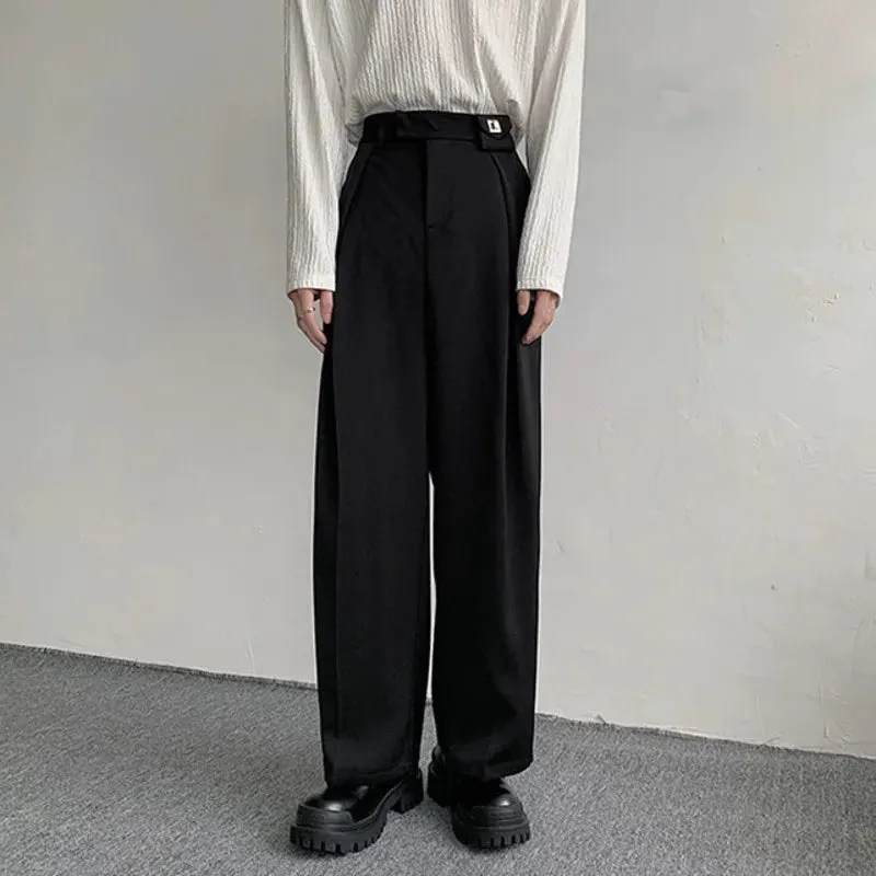 Fashion Casual Men's Straight Suit Trousers Male Loose Solid Color Wide Leg Pants Spring Menwear Trend 9A7641