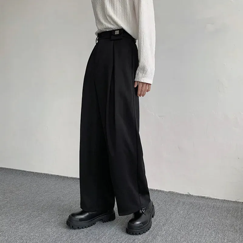 Fashion Casual Men's Straight Suit Trousers Male Loose Solid Color Wide Leg Pants Spring Menwear Trend 9A7641