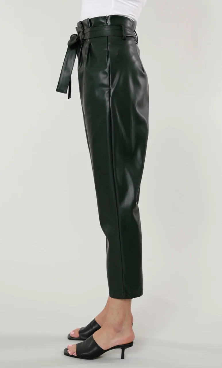 Faux Leather Paper Bag Pants