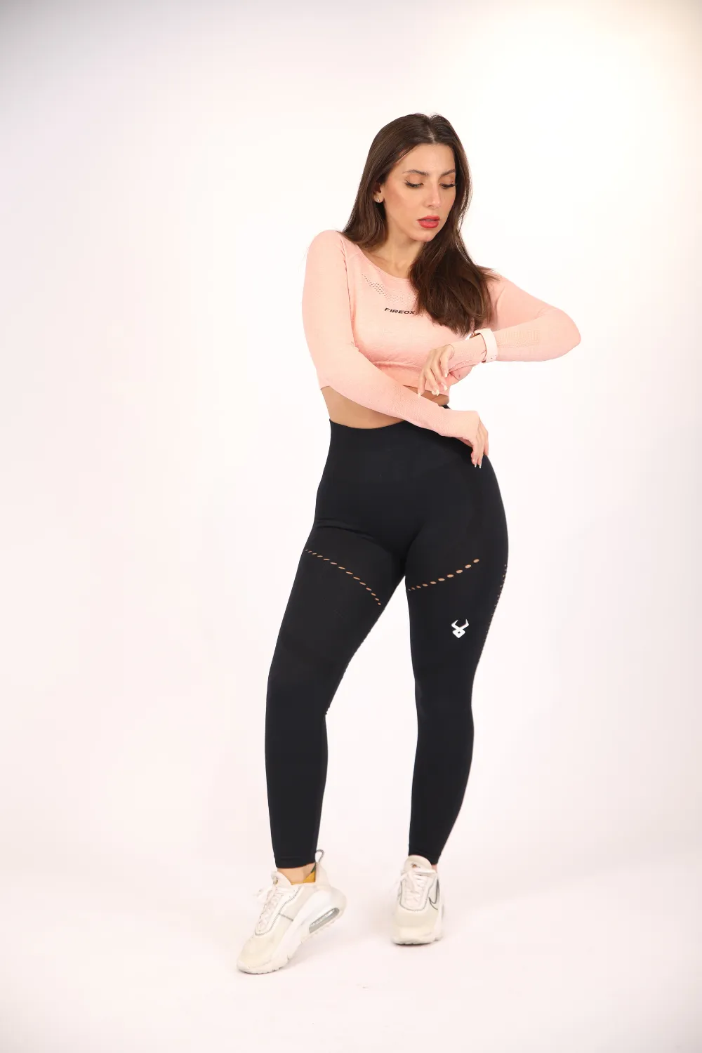 Fireox Crop top long Sleeve, Pink