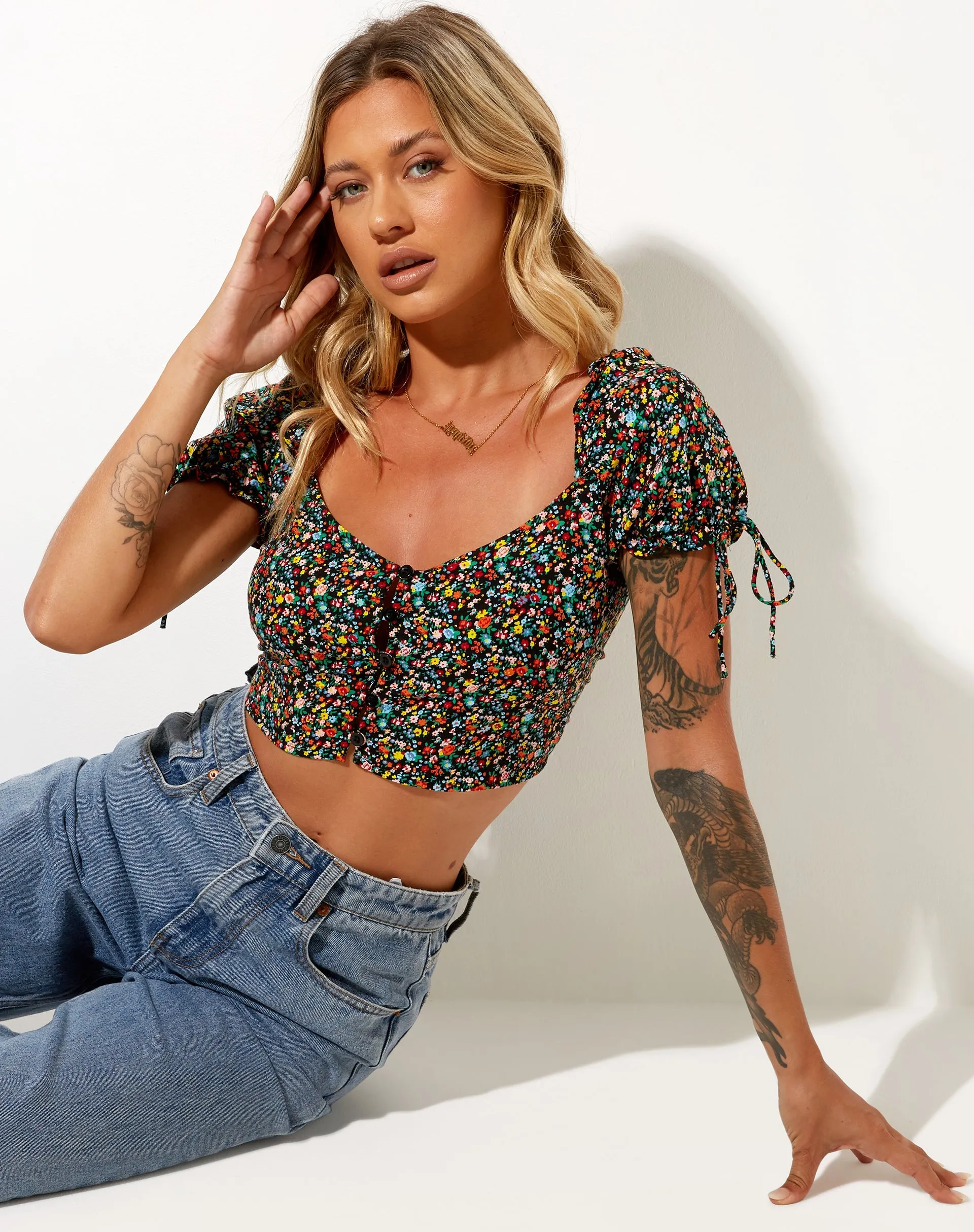 Flaba Crop Top in Kenny Floral