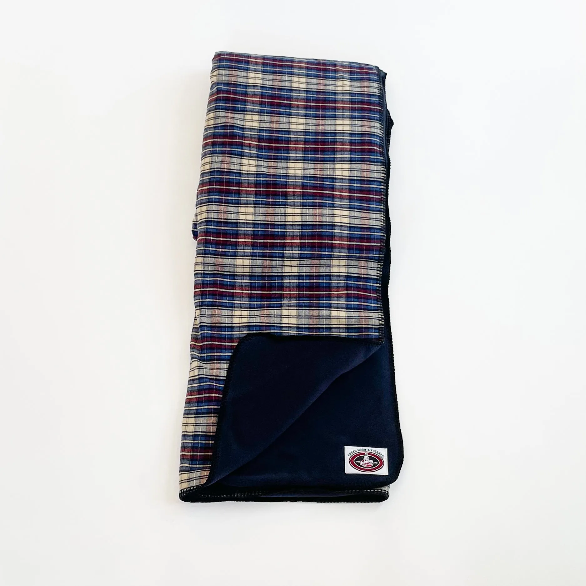 Flannel Throw - Blue, Maroon, & Tan Plaid