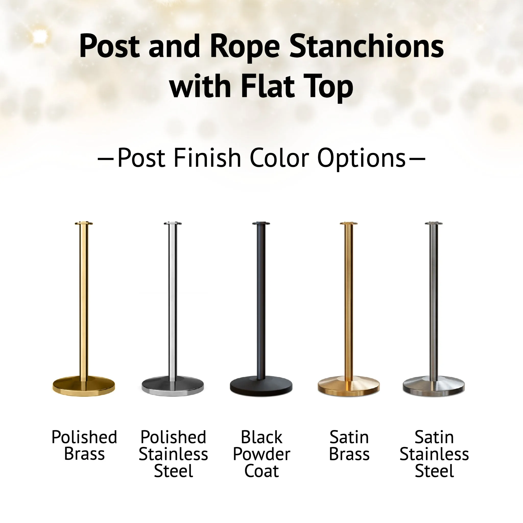 Flat Top Post and Rope Stanchion with Roller Base - Montour Line CELine