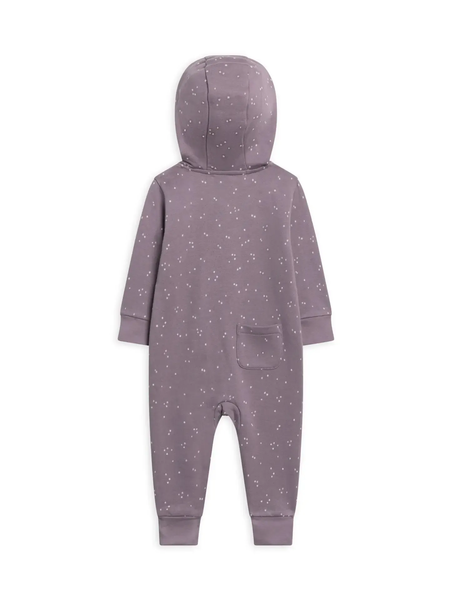 Fleece Hooded Zip Romper | Starlight Fog