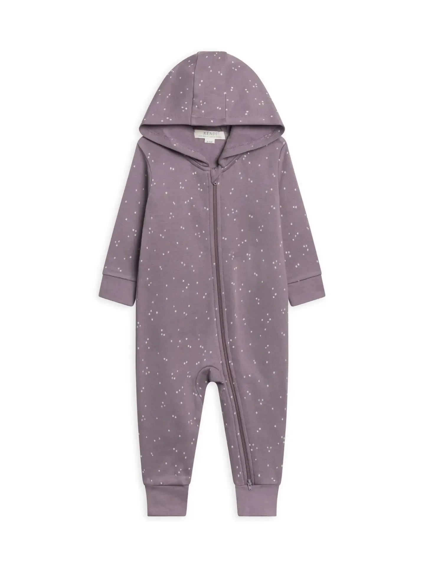 Fleece Hooded Zip Romper | Starlight Fog