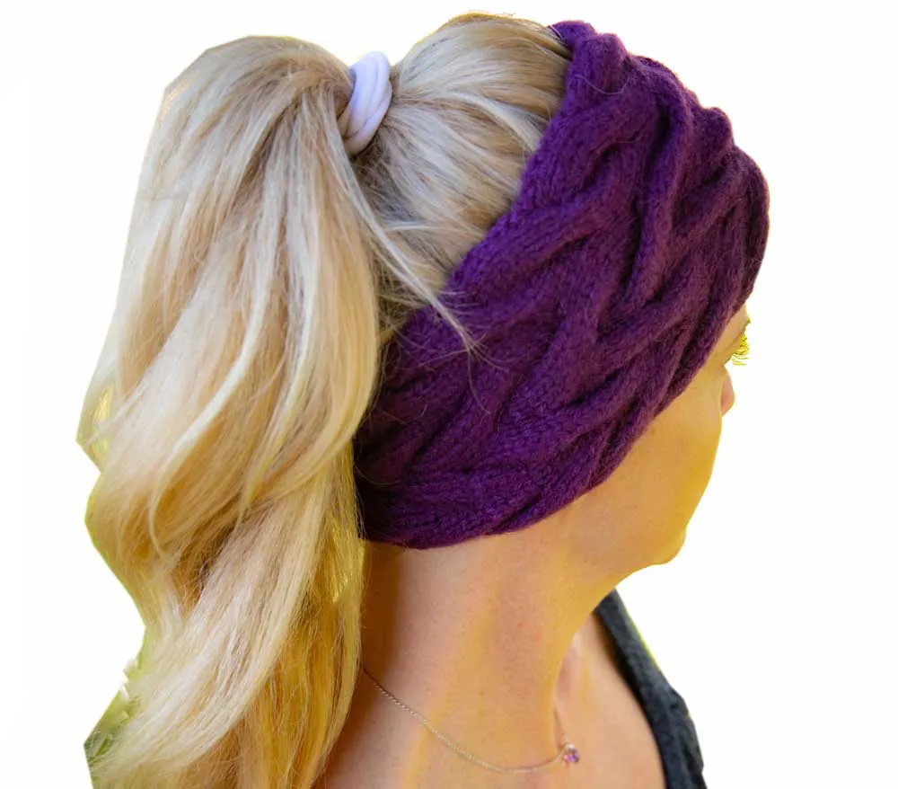 Fleece Lined Cable Knit Ear Warmer