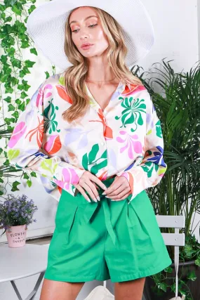 Floral Tropical Printed Blouse