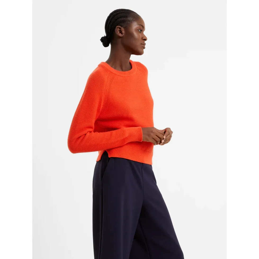 French Connection Lily Mozart Knit Crew Neck Jumper - Mandarin