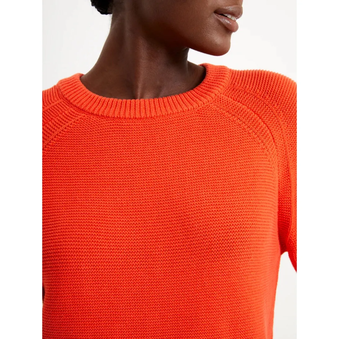 French Connection Lily Mozart Knit Crew Neck Jumper - Mandarin