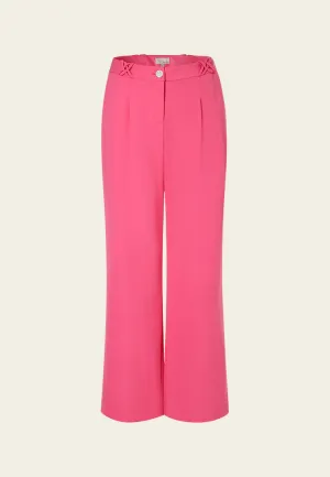 Fuchsia Pleated Wide-leg Pants