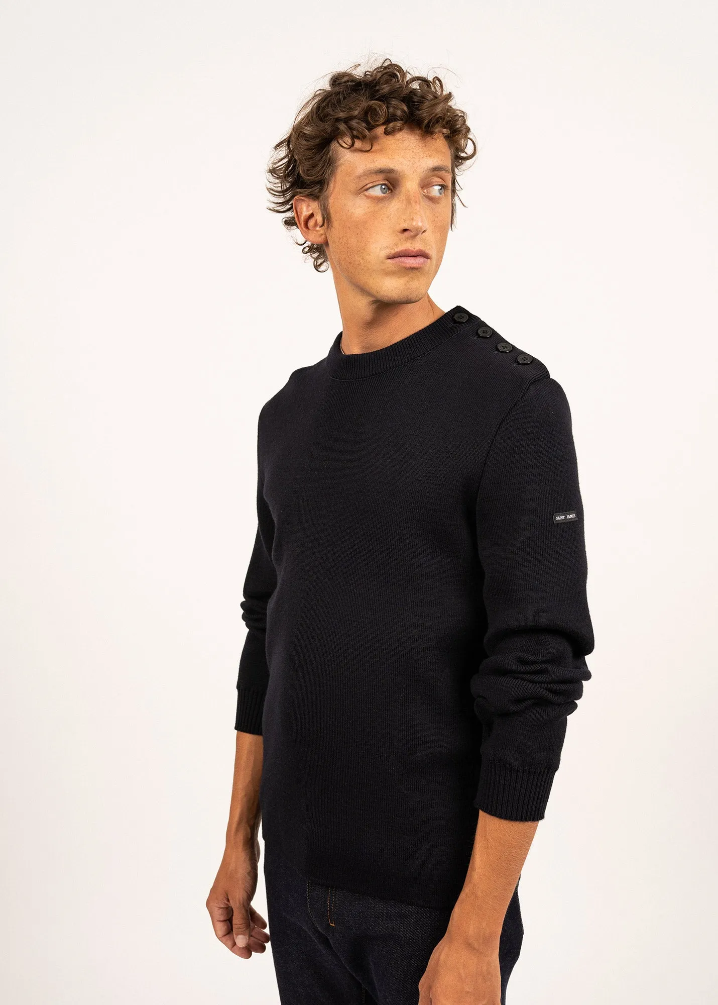 Galiote sailor jumper - regular fit, in blended wool (NAVY)