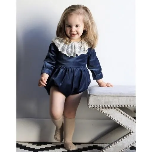 Girls Night Blue Velvet Romper